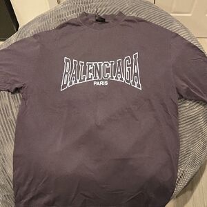 Balenciaga Black Tee with White Logo